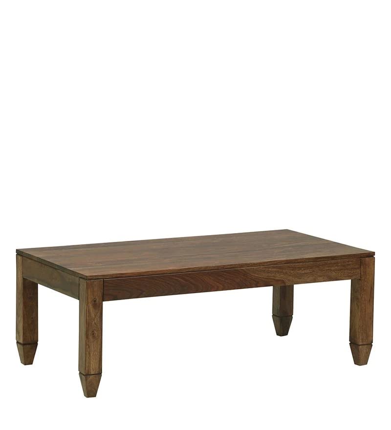 Image of DRIFTINGWOOD Sheesham Wood Rectangle Center Coffee Table for Living Room | Solid Wood Sofa Centre Table Without Storage for Home & Office | Natural Finish