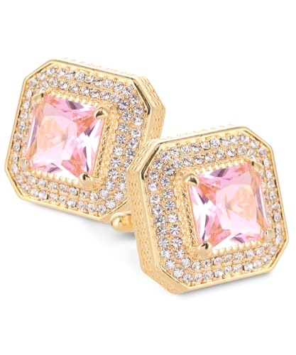 Mancuernillas cuadradas con cristal para hombre miniatura 1
