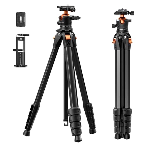 K&F CONCEPT 187CM Trípode Cámara Compacto Aluminio A305A3+BH 40, Trípode Portátil de Viaje Capacidad 10 kg, Rótula Arca Swiss para Cámaras DSLR