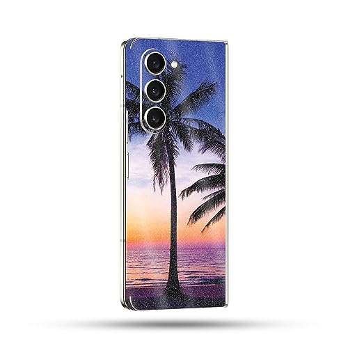 Image of MightySkins Glossy Glitter Skin Compatible with Samsung Galaxy Z Fold 5 Full Wrap - Palm Sunrise | Protective, Durable High-Gloss Glitter Finish | Easy to Apply & Change Styles | Made in The USA