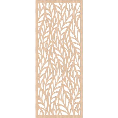 Image of Ortonville Decorative Pierced Fretwork Wood Wall Panels, 31 3 /8 inchW x 79 3 /8 inchH x 3 /8 inchT, Red Oak