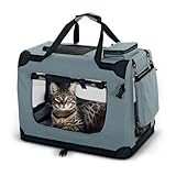 transportbox hund faltbar test Mit praktischem Tragegriff können Sie Ihr Haustier bequem überall mitnehmen. Große Seitenwand Netzwände aus Mesh Materialien garantieren eine optimale Luftzirkulation