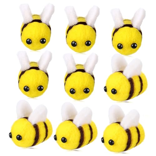 Abaodam 24 Piezas Abejas de Fieltro de Lana Decoraciones para Manualidades DIY para Scrapbooking y Artesanía Creativa