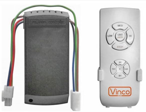 Vinco Universal Remote Control Kit for Ceiling Fans, 3 Blade Speeds, On/Off Light Compatible with Fans of Other Brands, Instructions in English, Easy to Install, Plug and Play