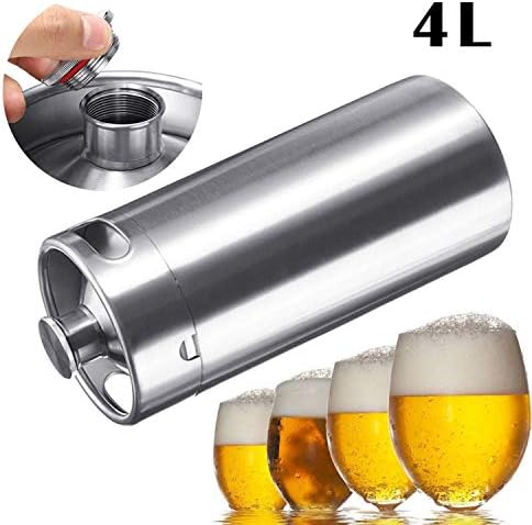 CJ Online Shop Stainless Steel Wine Brew Craft Beer Growler Barrel Keg Bottle Pot Screw Cap 4L 128oz Fermenter Mini Bar Drum Restaurant Beverage Equipment Dispenser