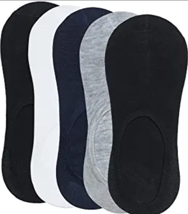 Unisex No Show Socks, S Loafer Sneakers Low Cut Cotton Socks With Non Slip Grips (Multicolour, Large) 5-Pair-picture-15