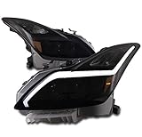ZMAUTOPARTS Sequential Signal LED DRL Black/Smoke Projector Headlights Lamps For 2008-2015 Infiniti...