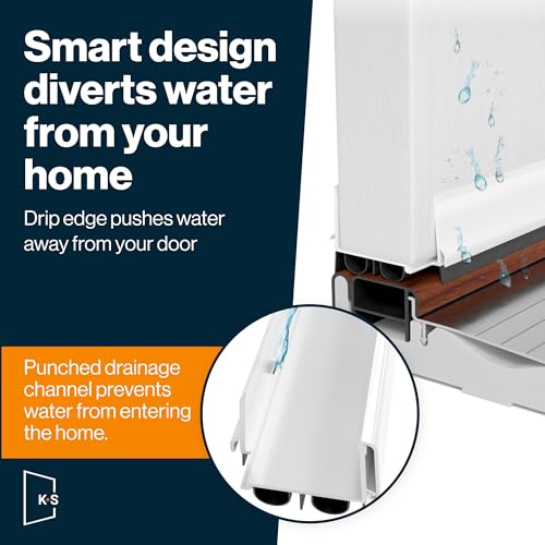 Image of KS Hardware,Patent Pending, Adjustable Double Bubble Door Sweep, Draft Stopper, Under Door Seal for Exterior Doors, 1 3 /4 inch x 42 inch, White (42 inch)