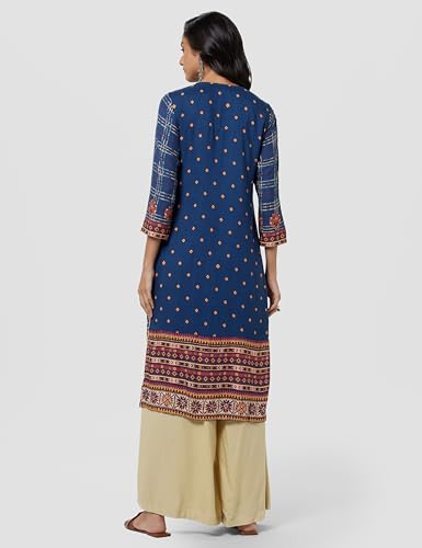 Image of BIBA Women Rayon Straight Fit Liva Printed Kurta