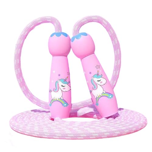 CasRmia Adjustable Unicorn Jump Rope for Kids Fitness Equipment for Children Comfortable Handles Adjustable Length Cute Unicorn Pattern Family Fun Skipping Rope for Active Kids (Pink kids)