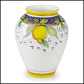 Arte D'Italia Imports Hand Painted Alcantara Vase - Handmade in Deruta