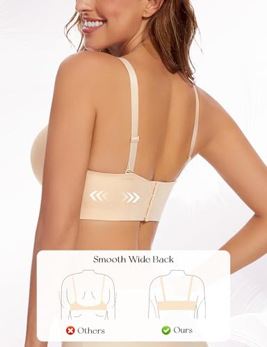 Push Up Padded Bras for Women Add 2 Cups Plunge T Shirt Everyday Bra Seamless Underwire Support4