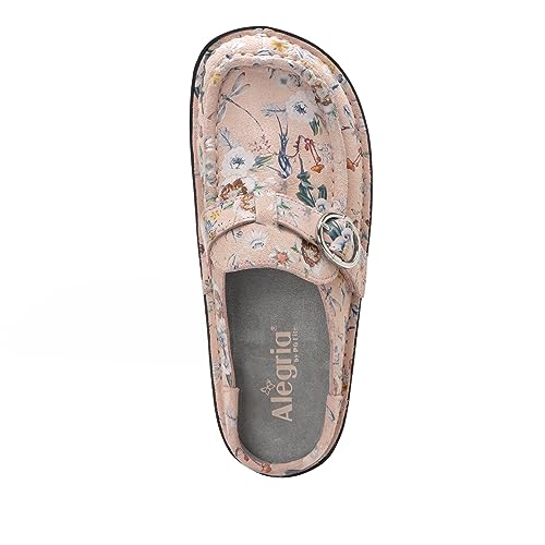 Image of Alegria Women's Brigid Leather Moc Toe Open Back Clog with Heel Cup | Casual Shoes
