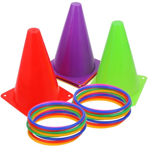Miniatura 5 de Conos De Plástico Para Lanzamiento Con Anillos Juego De Entrenamiento Deportivo Para Niños, Seguro Y Duradero, Ideal Para Fiestas Infantiles, Actividades Al Aire Libre Y Entrenamiento Sensorial