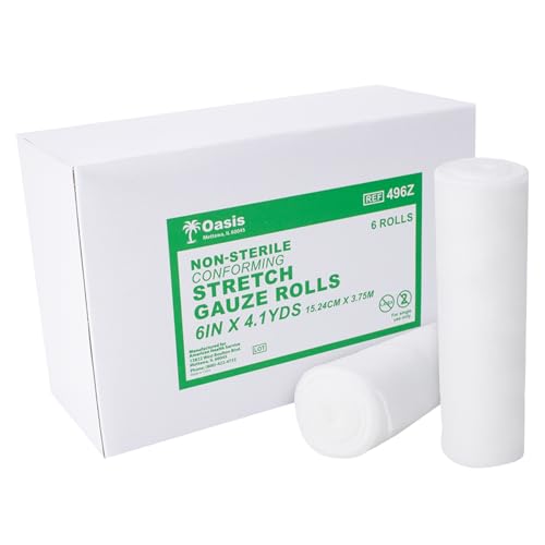 Oasis Stretch Gauze Rolls, 6 in x 4.1 Yards, Latex Free, Conforming Non-Sterile Gauze, 12/Pack miniatura 1
