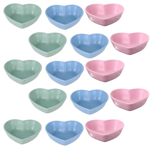 Angoily 36Pcs Heart Shaped Unbreakable Sauce Dipping Bowls 2.75In Small Plastic Dishes for Soy Sauce Condiments Appetizers Party Dining
