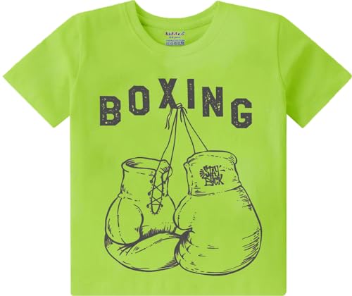 Image of kiddeo Boys Cotton Printed Regular Fit T-Shirt(Pack of 5)