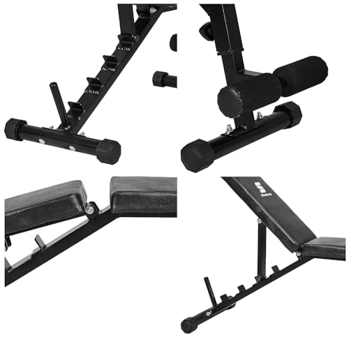 Image of SPIRO Heavy Duty 3in1 Double Support (Incline /Decline /Flat) Weightlifting Bench with Leg Curl /Utility Exercise Bench for Weight Strength Training &Home Gym