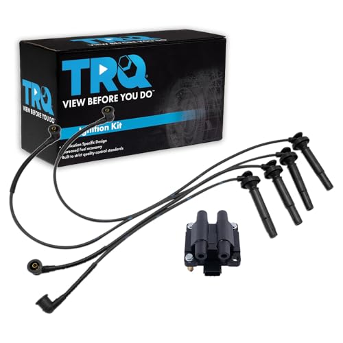 TRQ Ignition Coil & Spark Plug Kit 2 Piece Compatible with 2005-2006 Saab 9-2X 2005-2010 Subaru Impreza 2005-2009 Legacy Outback 2005-2008 Forester Only for 2.5L H4