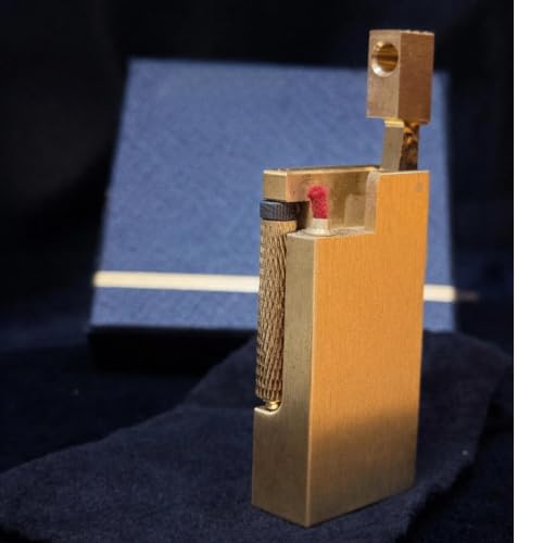 Image of Smoke King Side Slip Sovereign Spark Series Fluid Lighter - Solid Brass Refillable Pocket Lighter