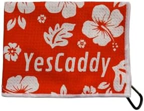 YesCaddy Microfiber Golf Towel – Premium Waffle Pattern Golf Towel with Metal Carabiner for Golf Bags