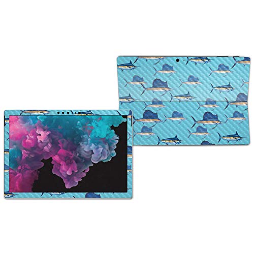 Image of MightySkins Carbon Fiber Skin for Microsoft Surface Pro 6 - Billfish Stripes | Protective, Durable Textured Carbon Fiber Finish | Easy to Apply, Remove, and Change Styles | Made in The USA