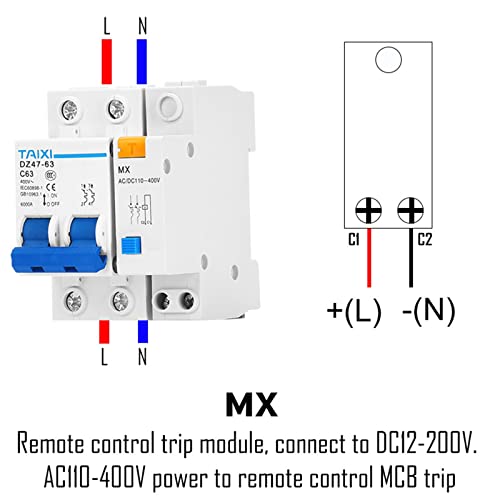 Déclencheur shunt MCB DZ47 SD AC220V pour commande à distance de tableau électrique, pack de 10