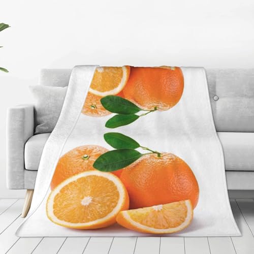 Couverture polaire douce chaude orange jeté de lit flanelle