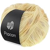 LANA GROSSA Popcorn | Effektnetzgarn gefüllt mit bunten, flauschigen Farbspots | Handstrickgarn aus...