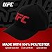 UFC Baseball Hat, 6 Panel Adult Flex Fit Active Sport Cap with Curved Brim, Black, One Size