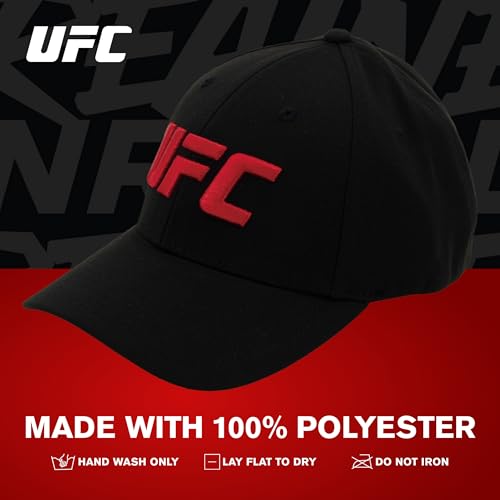 Image of Concept One Unisex Adult UFC Baseball Hat, 6 Panel Adult Flex Fit Active Sport Cap with Curved Brim