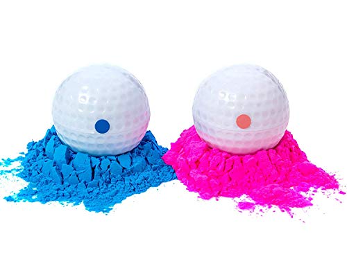 Gender Reveal Exploding Golf Balls with Tee | Includes One Pink and One