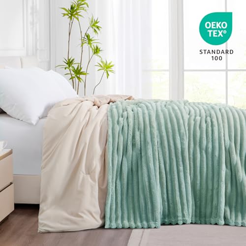 RUIKASI Kuscheldecke Flauschig Decke Salbeigrün - 230x270cm Riesig Fleecedecke Sofadecke Couchdecke für Wohnzimmer Deko Blanket… – Ansicht 5