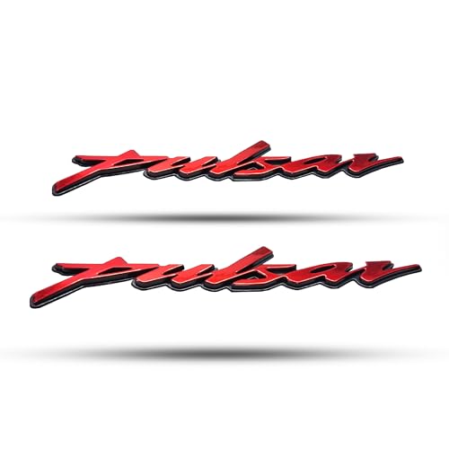 Image of RJVON - Pulsar Bike Emblem Decal Sticker 3D Badge Tank Logo Pulsar Sticker(Set of 2) (Red)