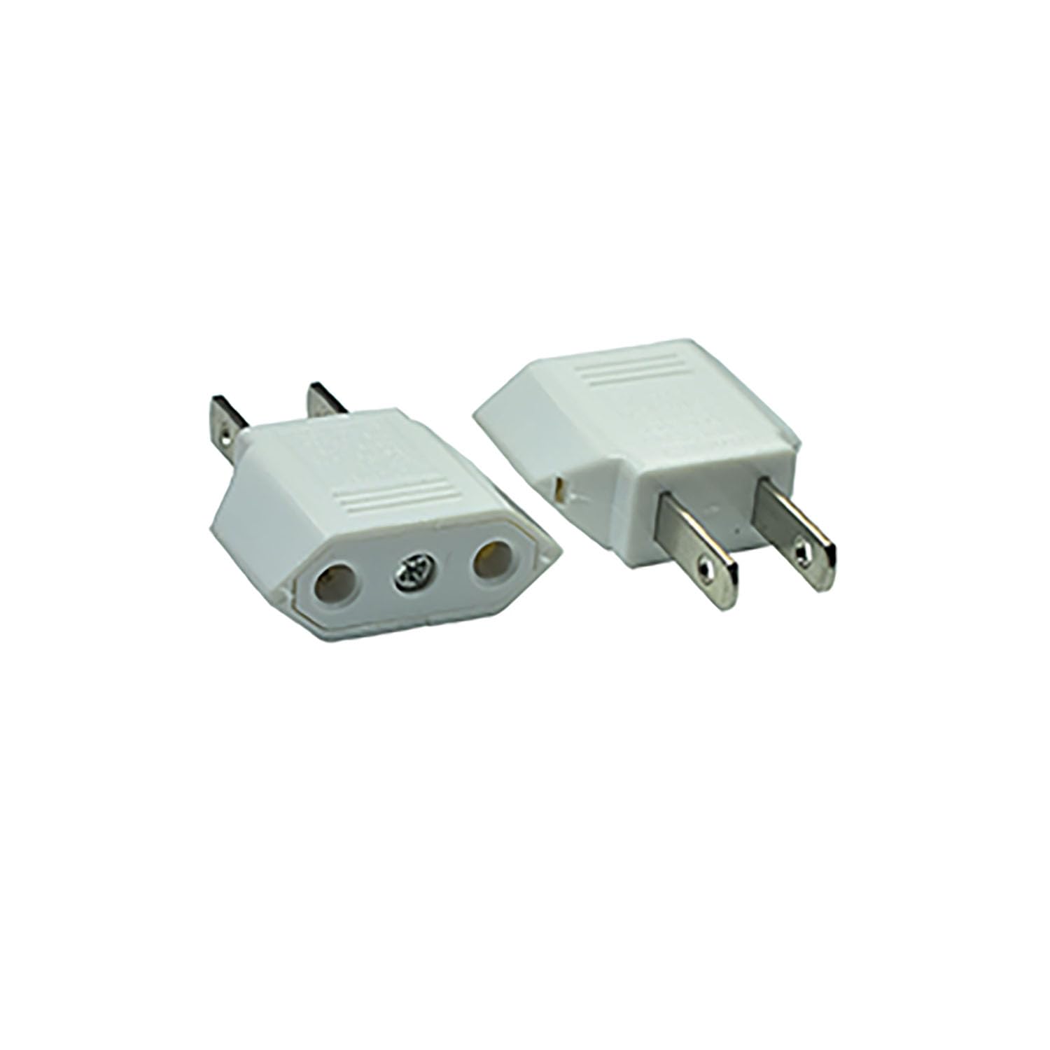 YCSSSD European to Us Plug Adapter Travel Socket Power Electrical Converters for European(2-Pack) White