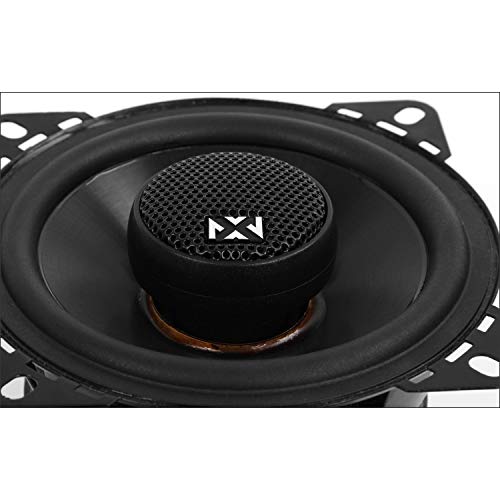 NVX® VSP4 4" Premium Car Speakers, 450W Max, 150W RMS, 2-Way Coaxial w/ 1" Silk Dome Tweeters & Built-in X-Overs, Easy to Install in Cars/Trucks/Doors (Pair)