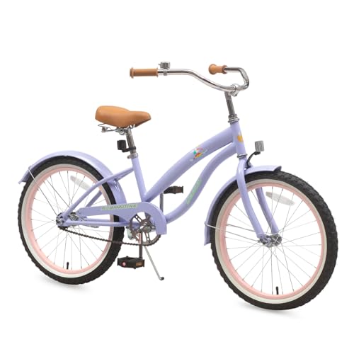 Image of ACEGER Girls Beach Cruiser Bike for Kids 5-13 Years Old, 16 inch 18 inch 20 inch 24 inch Single Speed Kids Bicycle Included Coaster Brake, Front and Rear Reflectors, 24 inch 7 Speeds with Dual Brakes