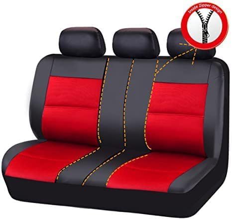Ensembles de Housses Siège Voiture pour OP-EL Astra 2door 2007 2008-2015,Respirant Anti-dérapant ImperméAble Cuir Couvre Siege,Protege Siege Voiture Housses,D/Red
