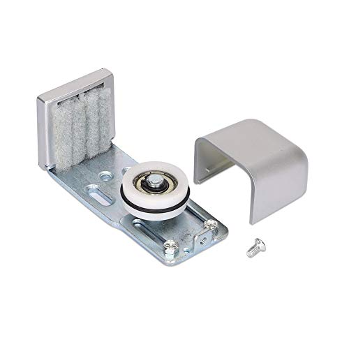 TUXI Guía de piso de la puerta,Accesorios de puerta automática,Pared de guía de piso ajustable, Guía de piso inferior para herrajes de puerta corrediza, Plata