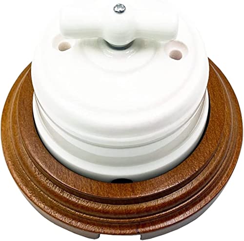 Interruptor de cerámica europea de perilla blanca y marrón 10A 250V con rotura suave de luz