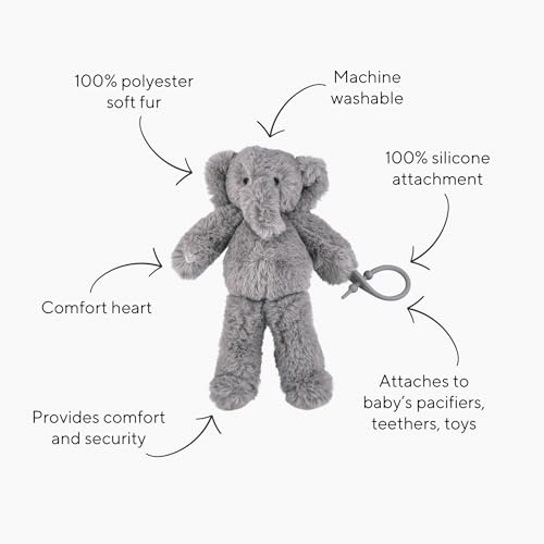 Image of Ryan & Rose Cutie Cuddle Pacifier Holder Animal (Elephant)