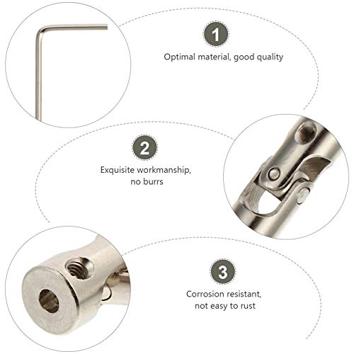 VILLCASE 5Pcs Junta Universal Acoplamento Conector de Motor de Acoplamento de Eixo de Metal para Bar