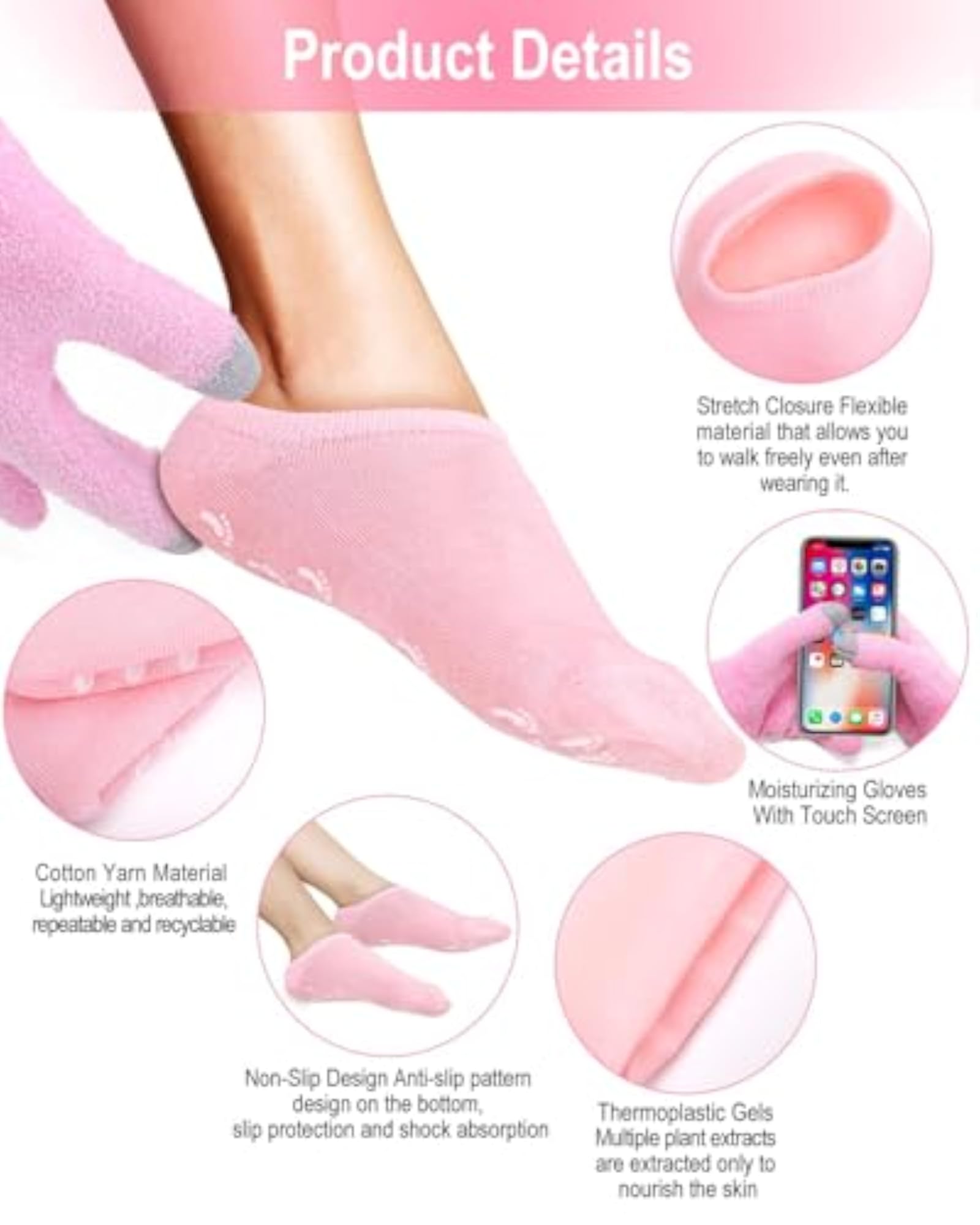 Moisturizing Gel Socks for Softening Dry Cracked Feet