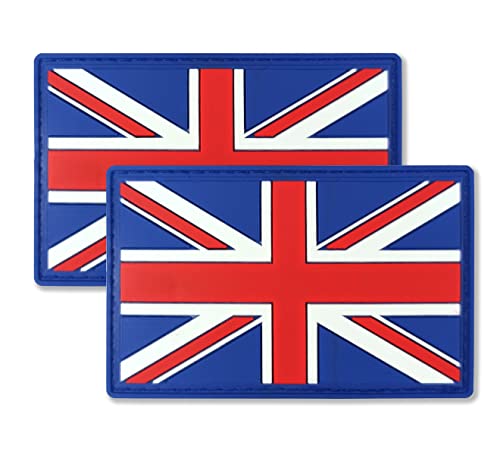 QQSD United Kingdom UK Flag Patch British Tactical Union Jack Patch - PVC Hook and Loop Fastener Patch