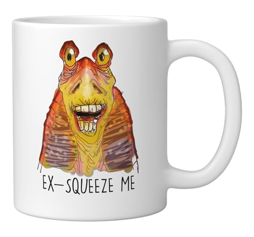 Mug Cerámico Star Wars Jar Jar Binks Blanco 11 oz miniatura 2