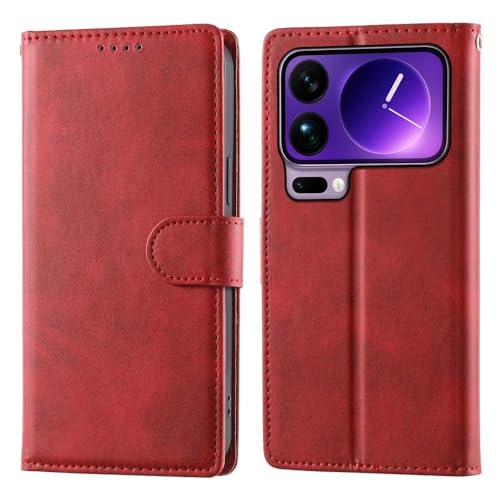 Coque Xiaomi Poco X7 Pro 5G étui portefeuille rouge rabat aimant