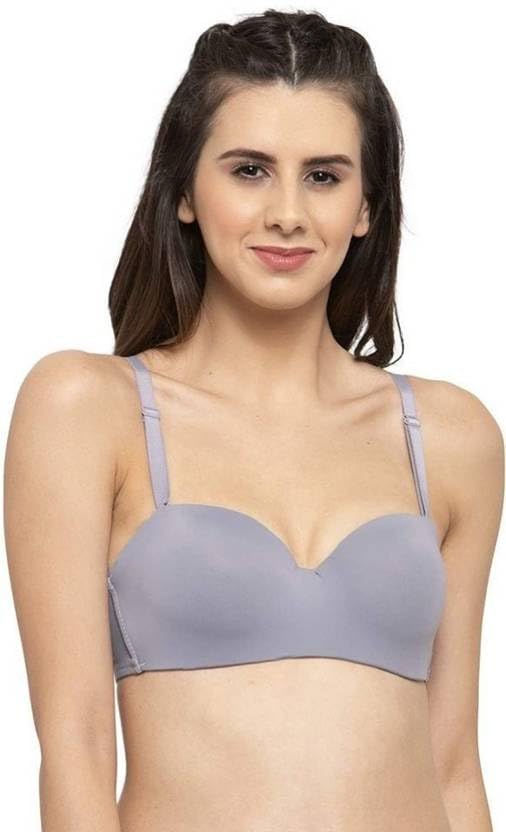 Womens Everydays Padded Underwired Demi Cup Pushup Bra Comfort Tshirt Grey 30-picture-15