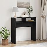 Photo Gallery teenpull tavolo consolle in rovere nero, 78 x 30 x 80 cm, in legno di legno, sottile, per corridoio, soggiorno, ripiano e decorazione Photo Gallery teenpull tavolo consolle in rovere nero, 78 x 30 x 80 cm, in legno di legno, sottile, per corridoio, soggiorno, ripiano e decorazione