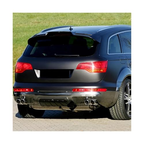 Audi Q7 SQ7 2006-2015 ルーフトランクスポイラー ABTスタイル リアルカーボンファイバー トップリアスポイラー トランクブートウィングスポイラーに適合(Glossy black)