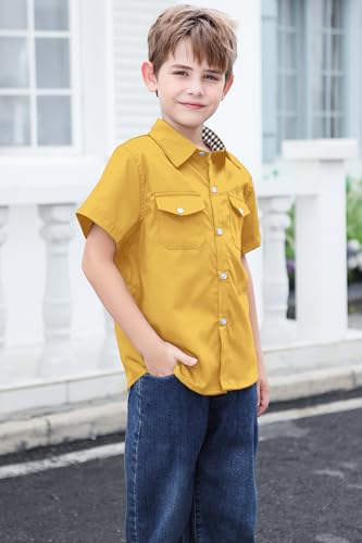 Image of SANGTREE Summer Button Down Shirts Cottn Tops for Men Women Boy Girl